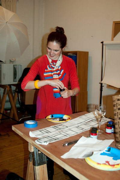 Anne S goes Mondrian at a Williamsburg Halloween DIY. 