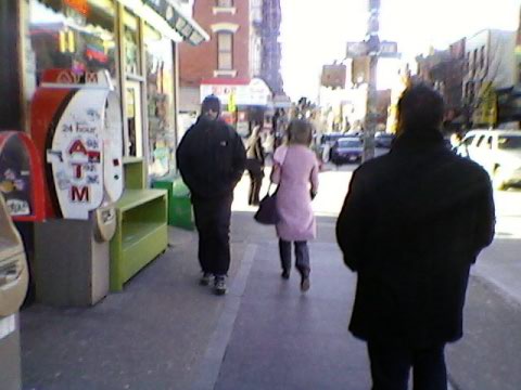 Williamsburg woman in the pink coat