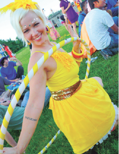 “The hula hoop community is a beautiful community, how could it not be? Hooping produces so much laughter and joy, I think the community just embodies those qualities.” —Bex Burton 