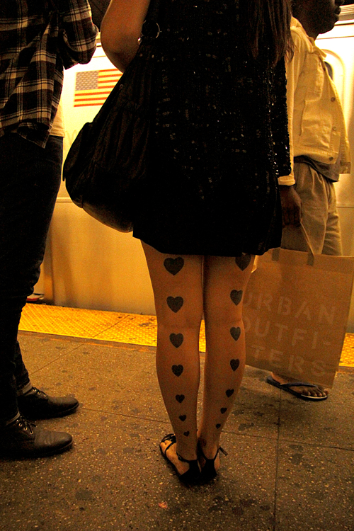 girl on subway with fishnets eric wolman