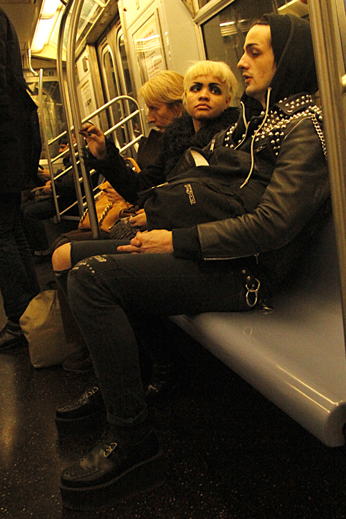 punks on a train