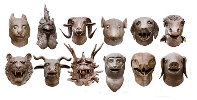 The bronze heads for Circle of Animals/Zodiac Heads (Photograph © AW Asia)