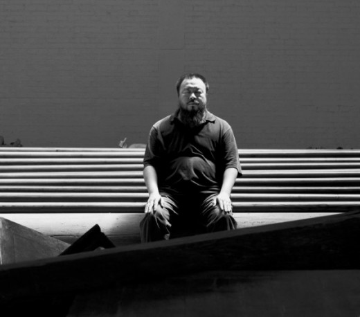 Artist and political activist Ai WeiWei in meditation. Photo via aartlife.com