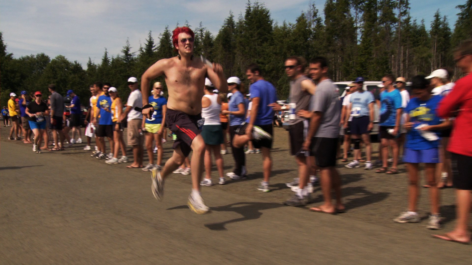 In the documentary "Hood To Coast" Thunder N' Laikaning's Jason running his last leg