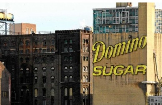 Domino Sugar Plant from East River. (COURTESY THE DOMINO EFFECT)