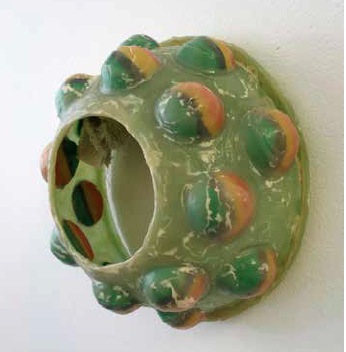 Nancy Lupo, “Rasta Dental,” 2013, old Tupperware nesting bowl, rubber balls, and Magic Smooth, 10 x 5 x 10 in. Courtesy the artist and Soloway.