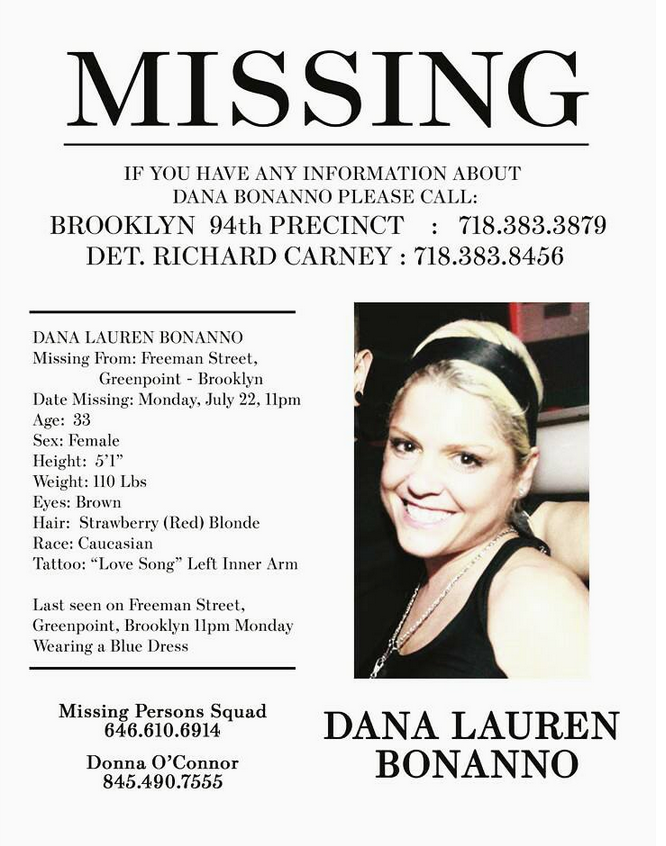 missing person greenpoint dana bonanno