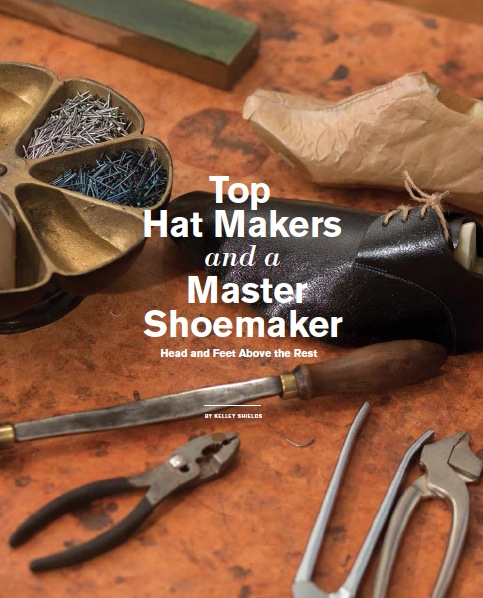 A shoemaker's tools, and bespoke shoe in progress / photo by Joyce A. George