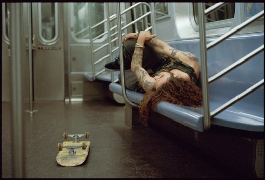 Piro Sierra after hitting his knees on some train pole handles. manhattan, 2013. Photo by Allen Ying