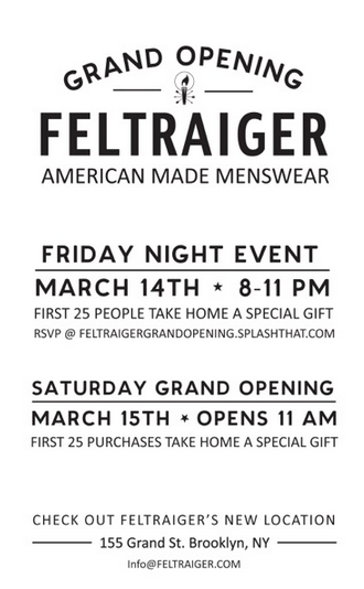 feltraiger men's clothing store grand opening on grand street