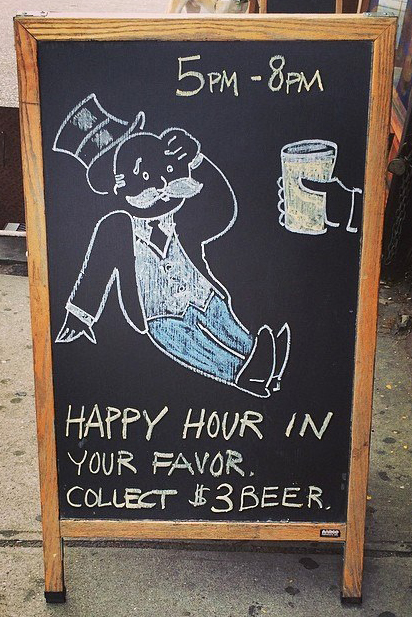 williams bailey happy hour board