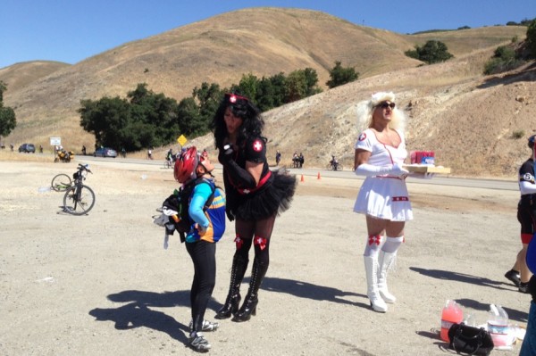 aids lifecycle nurse costumes in the desert